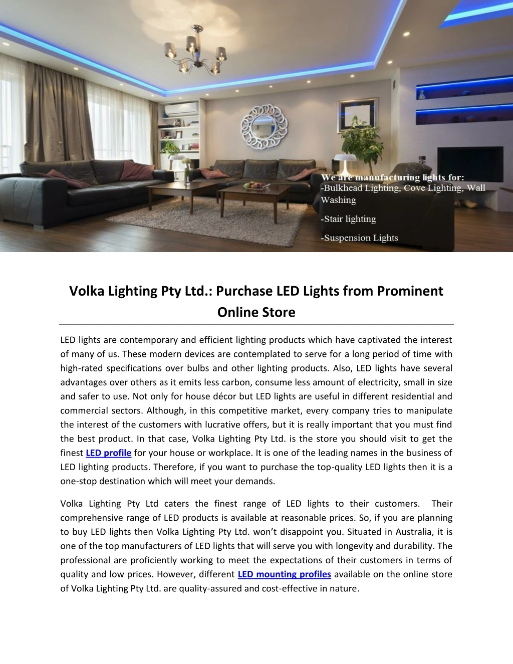 volka lighting pty ltd purchase led lights from