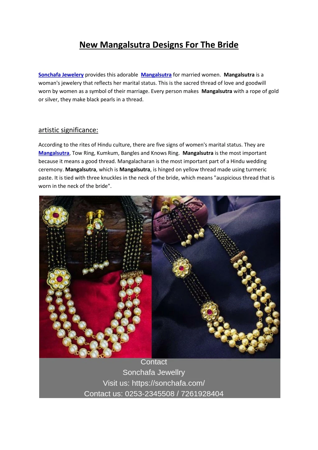 new mangalsutra designs for the bride