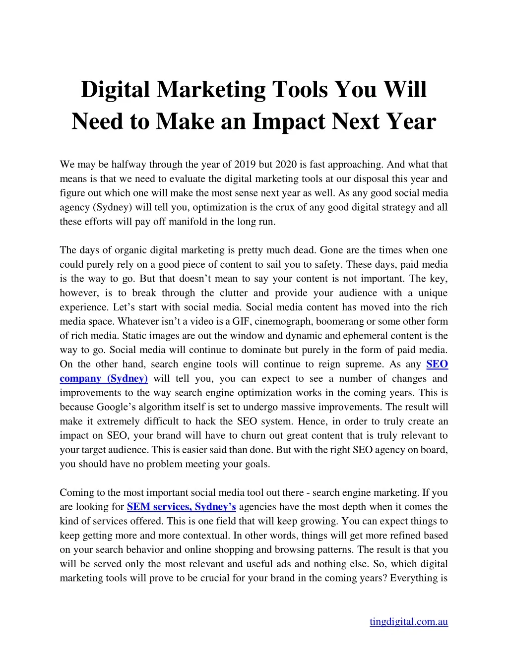 digital marketing tools you will need to make