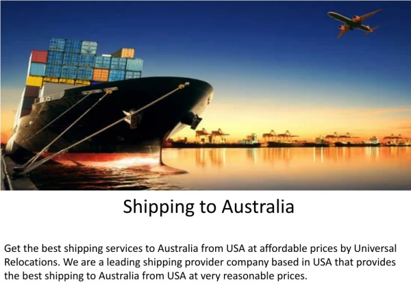 Shipping to Australia