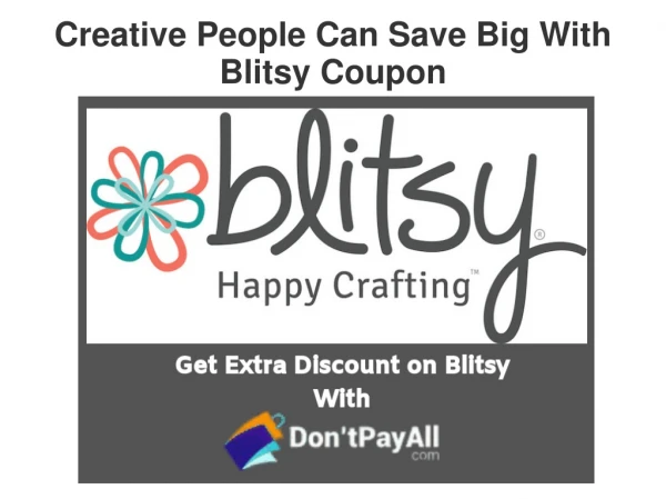 Creative people can save big with Blitsy coupon