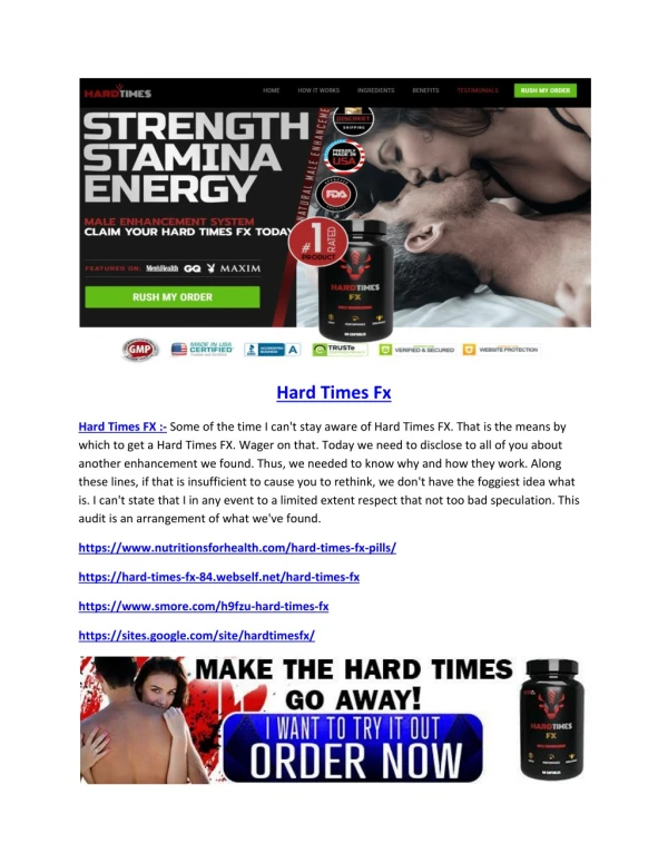 Hard times fx pills up your stamina and increased sexual desires