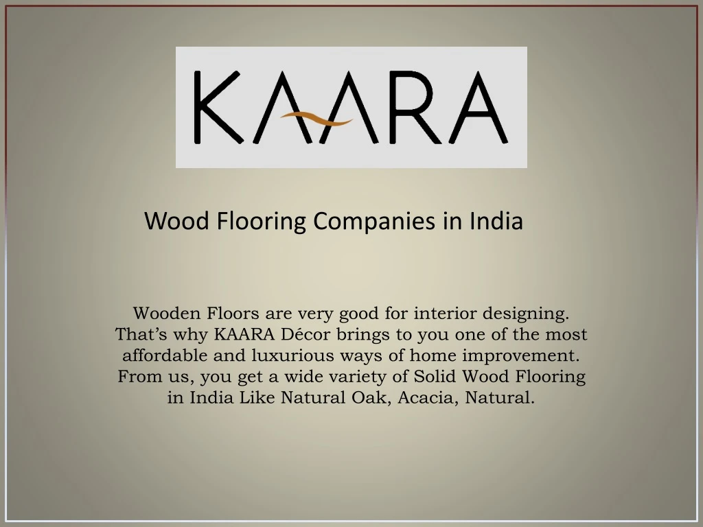 wood flooring companies in india