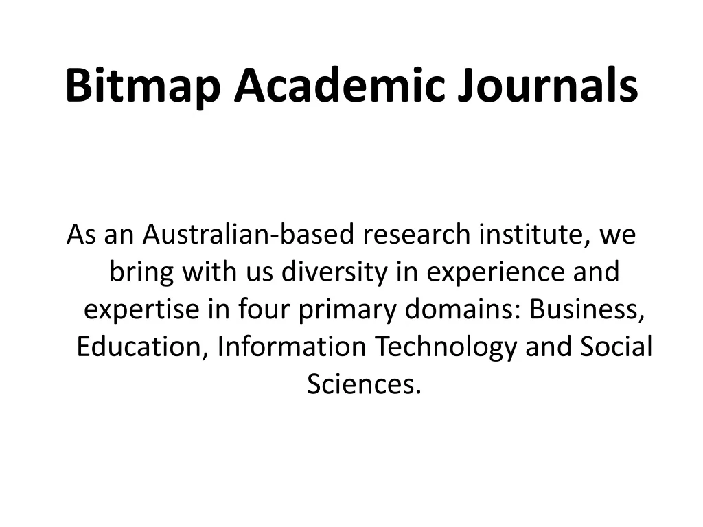 bitmap academic journals