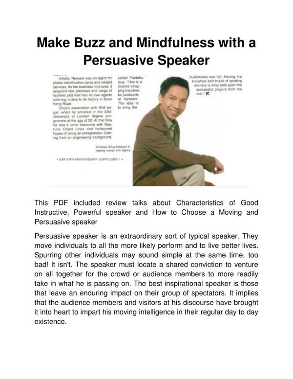 make buzz and mindfulness with a persuasive