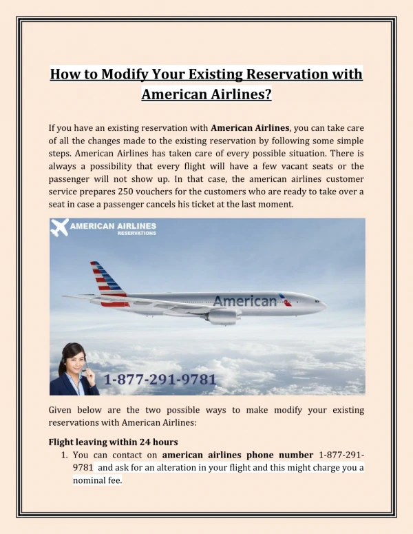 How to Modify Your Existing Reservation with American Airlines