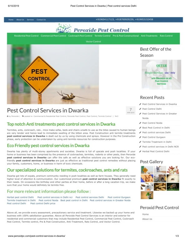Pest Control Services in Dwarka
