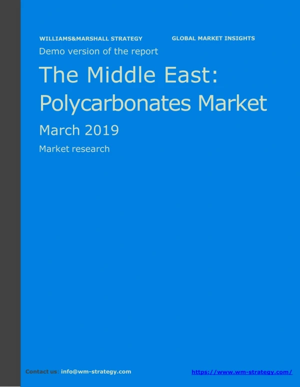 WMStrategy Demo Middle East Polycarbonates Market March 2019