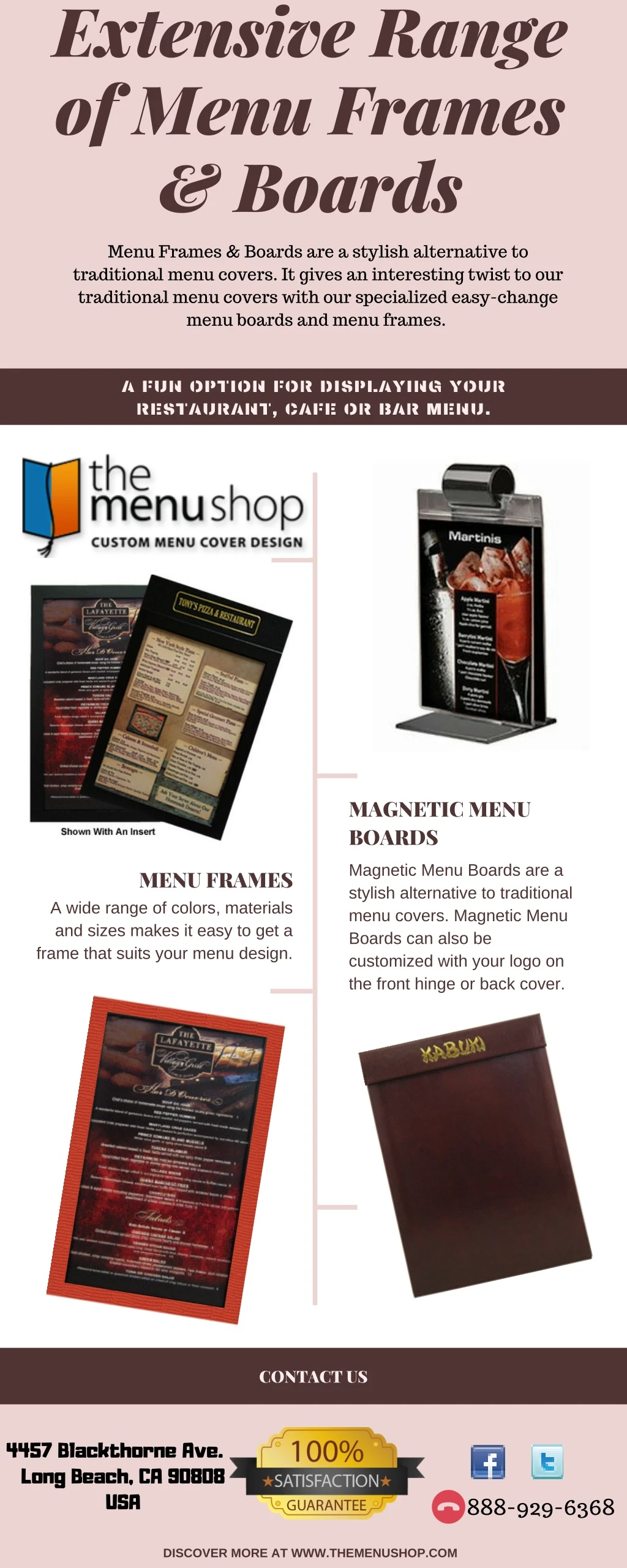 extensive range of menu frames boards