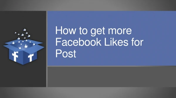 How to get more Facebook Likes for Post