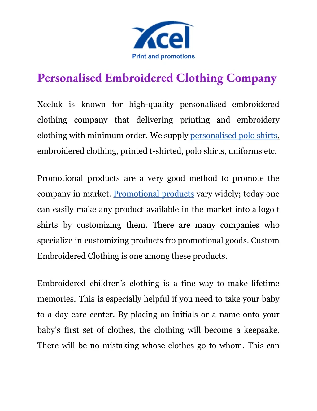 print and promotions personalised embroidered