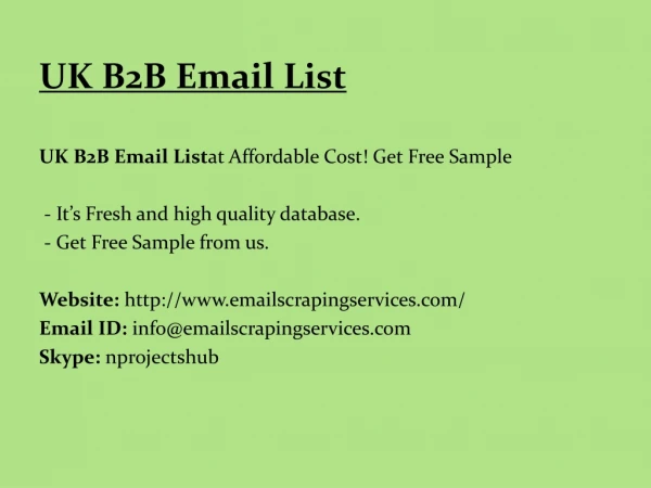 UK B2B Email List