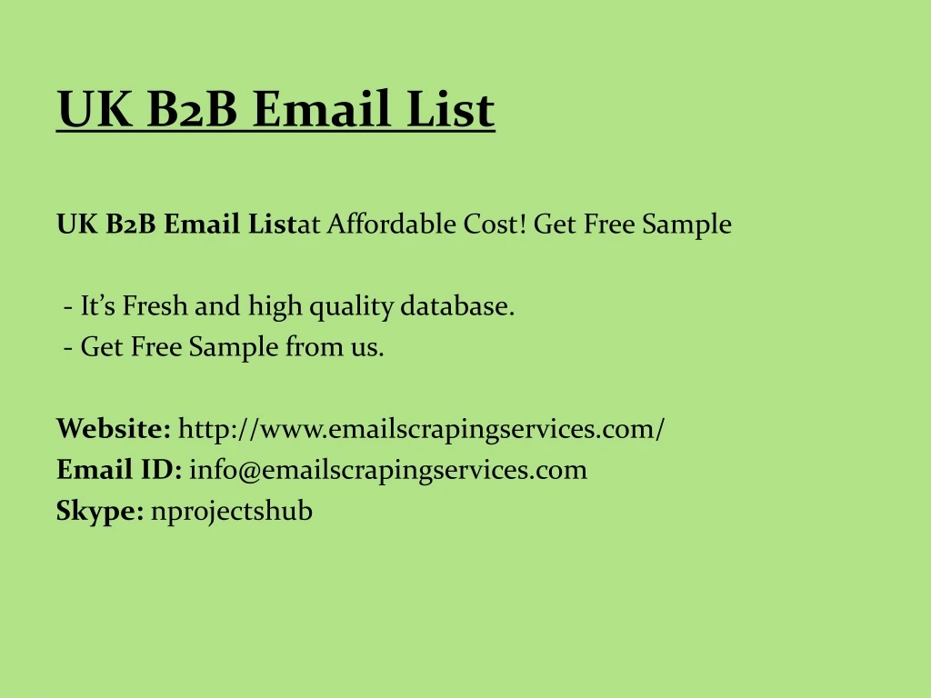 uk b2b email list