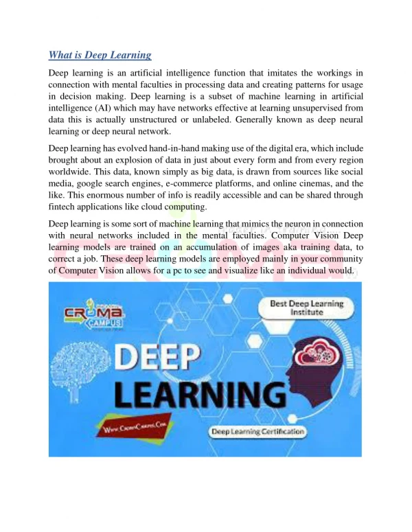 Deep Learning Training Institute in Gurgaon