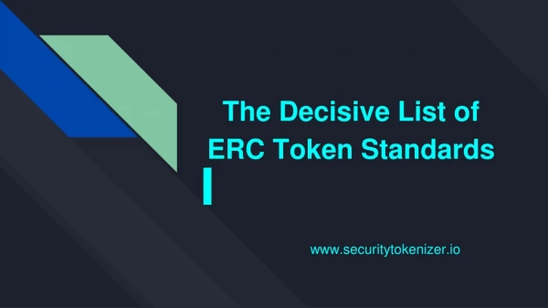 ERC Token Development | List of ERC Token Standards | Securitytokenizer