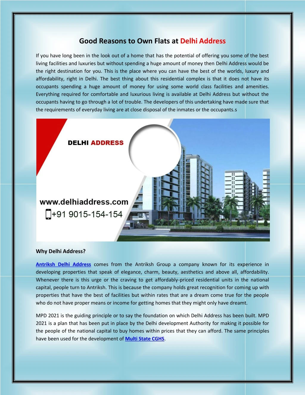 good reasons to own flats at delhi address