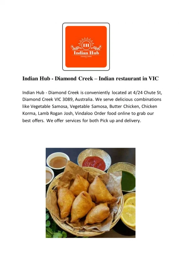 15% Off - Indian Hub - Diamond Creek-Diamond Creek - Order Food Online