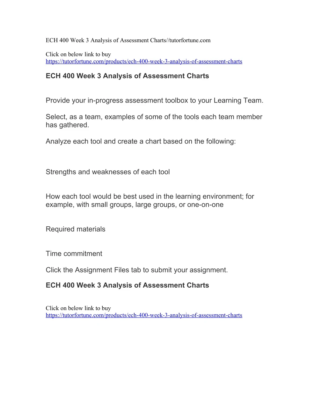 ech 400 week 3 analysis of assessment charts