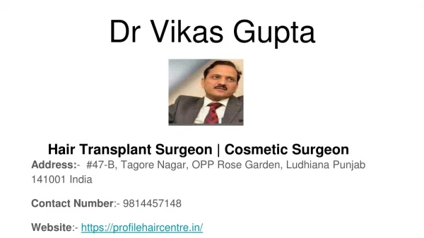 Best Hair Transplant Centre in Punjab