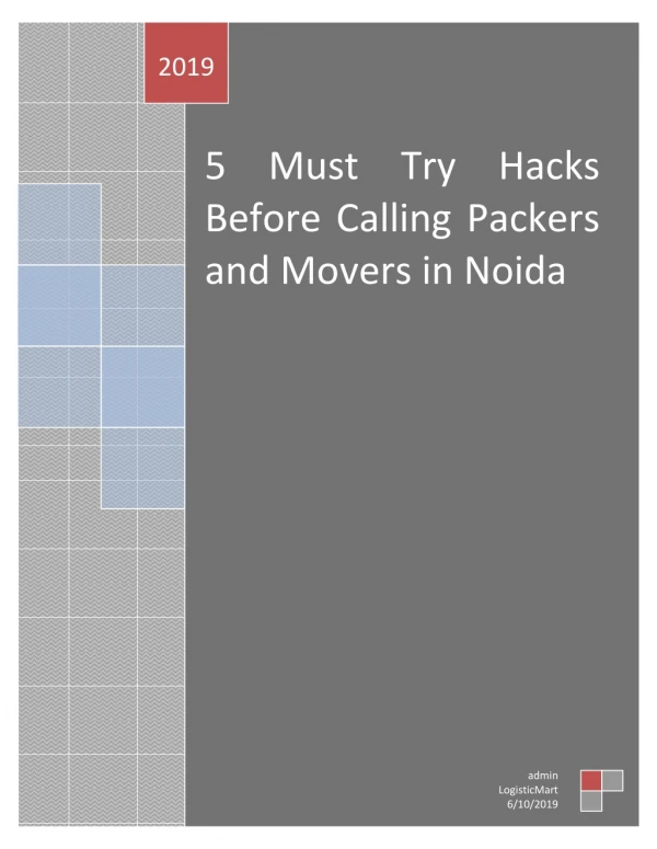 5 Must Try Hacks Before Calling Packers and Movers in Noida