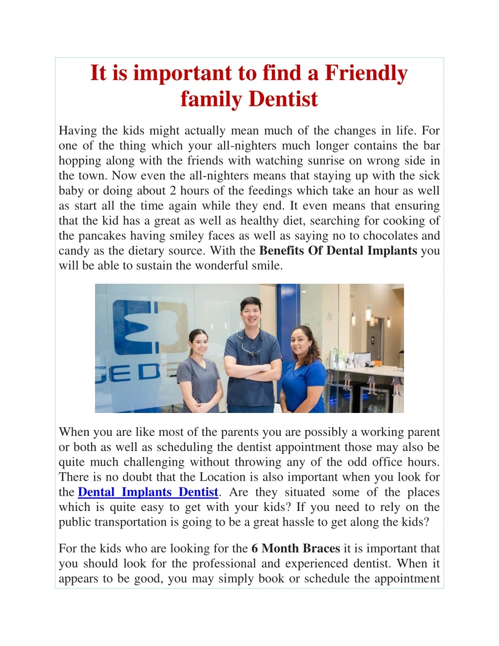 it is important to find a friendly family dentist