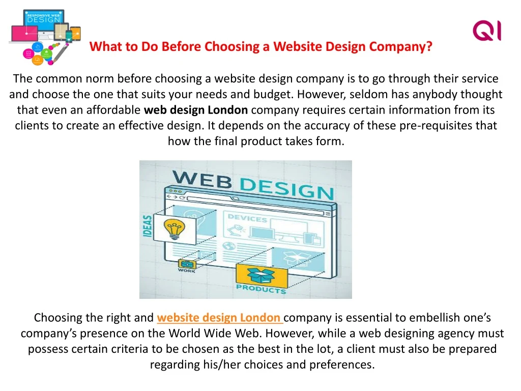 what to do before choosing a website design