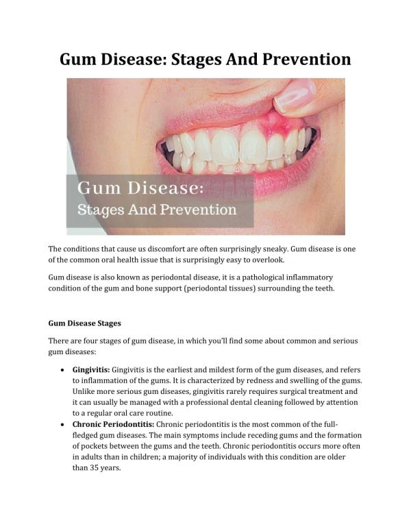 Gum Disease: Stages And Prevention