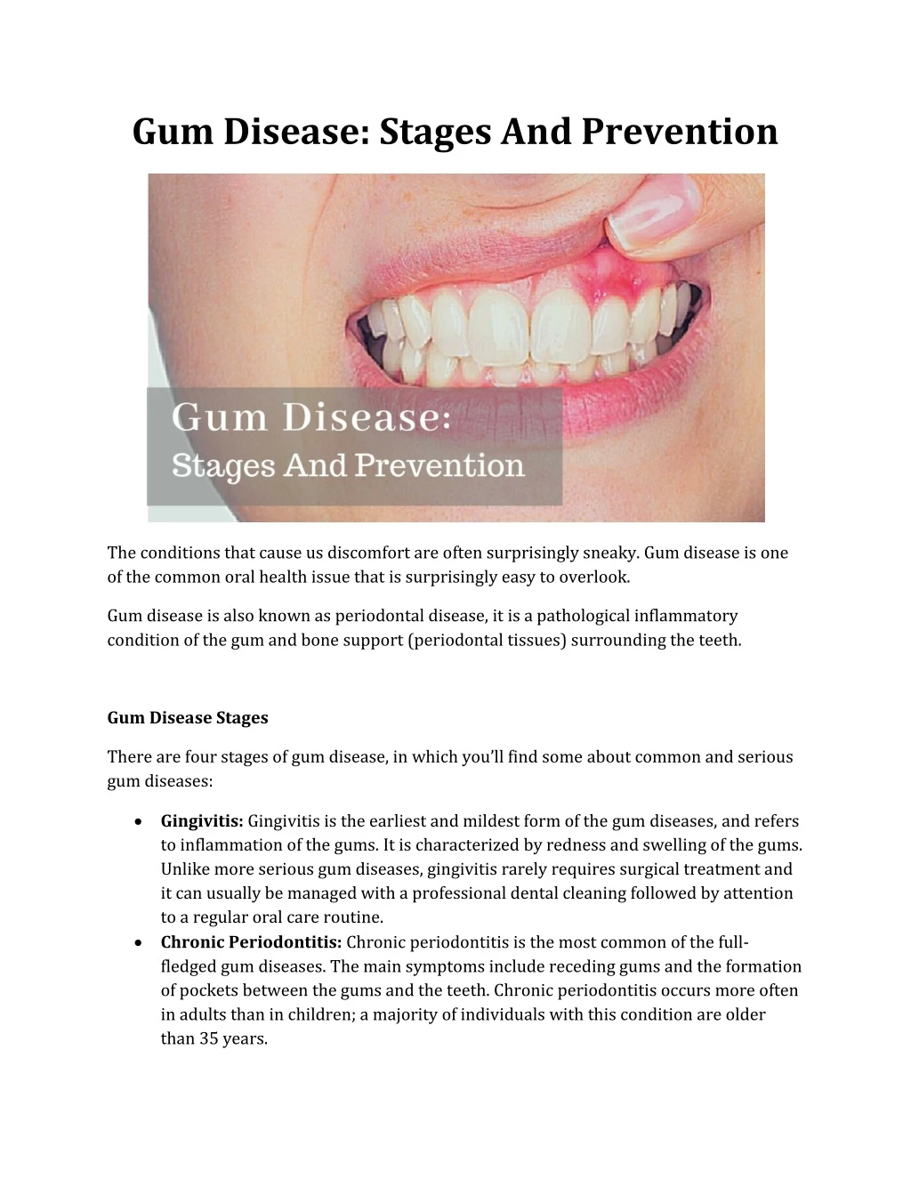 gum disease stages and prevention