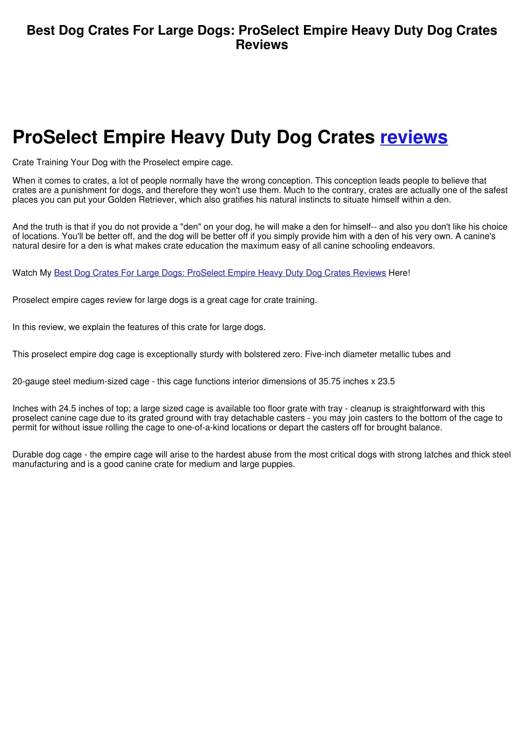 best dog crates for large dogs proselect empire