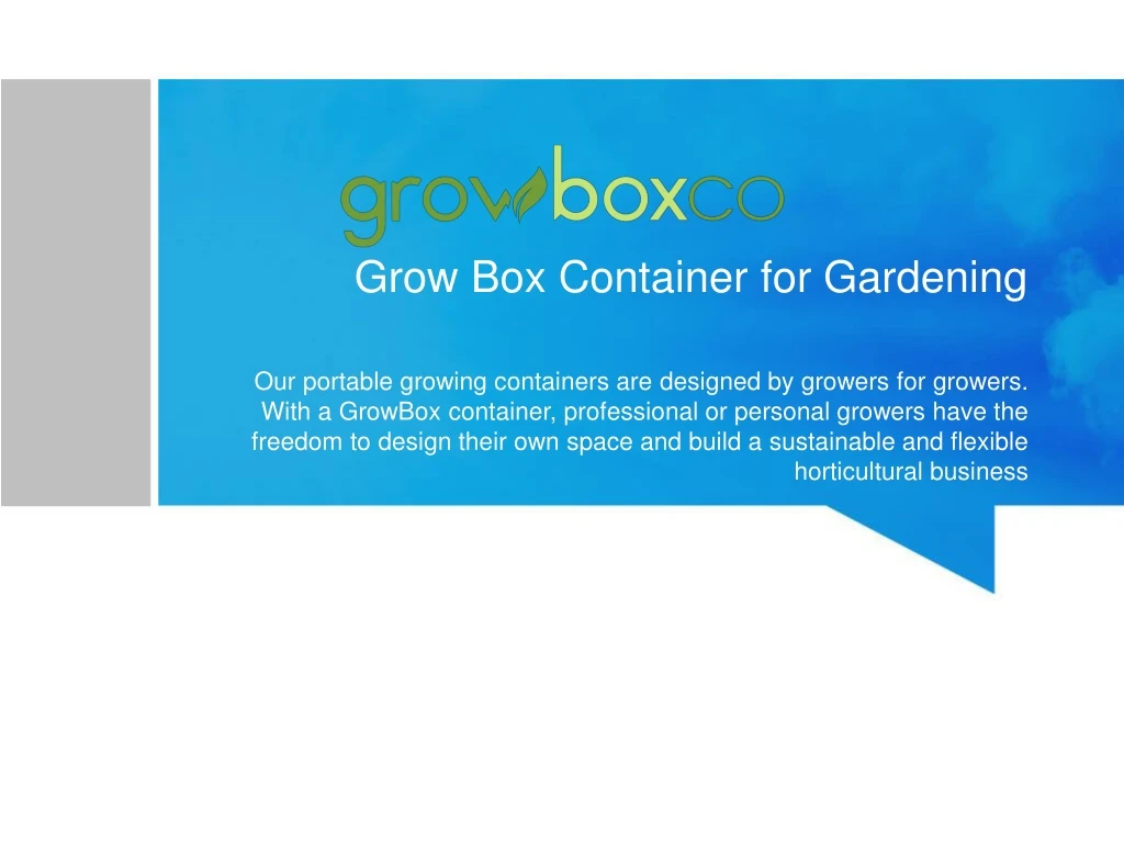 grow box container for gardening