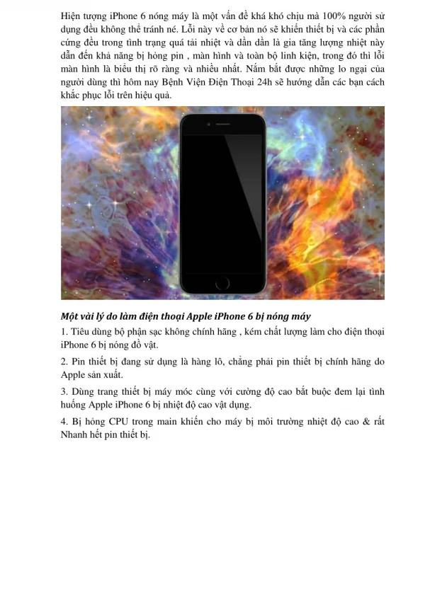 Hướng dẫn khắc phục iPhone 6 nóng máy nhanh chóng