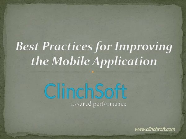 Best Practices for Improving the Mobile Application