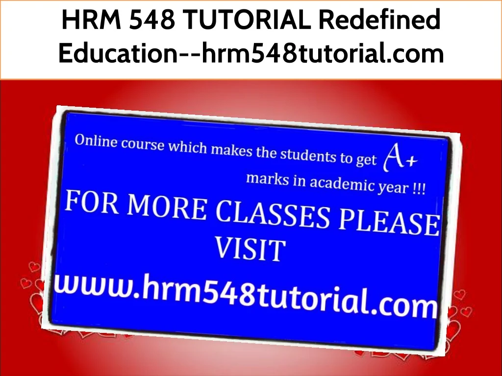 hrm 548 tutorial redefined education