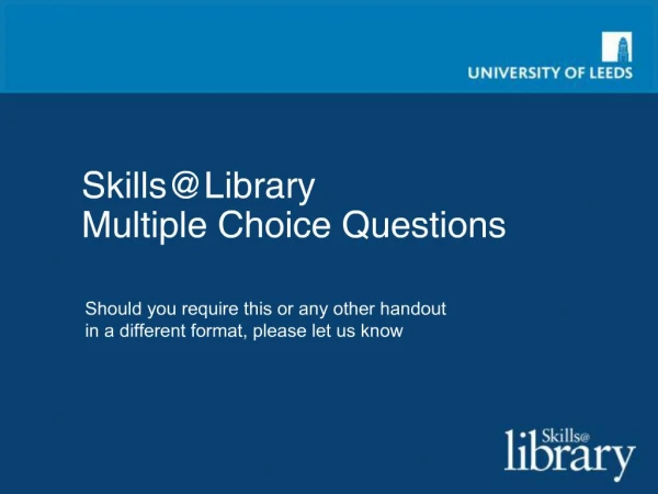 SkillsLibrary Multiple Choice Questions