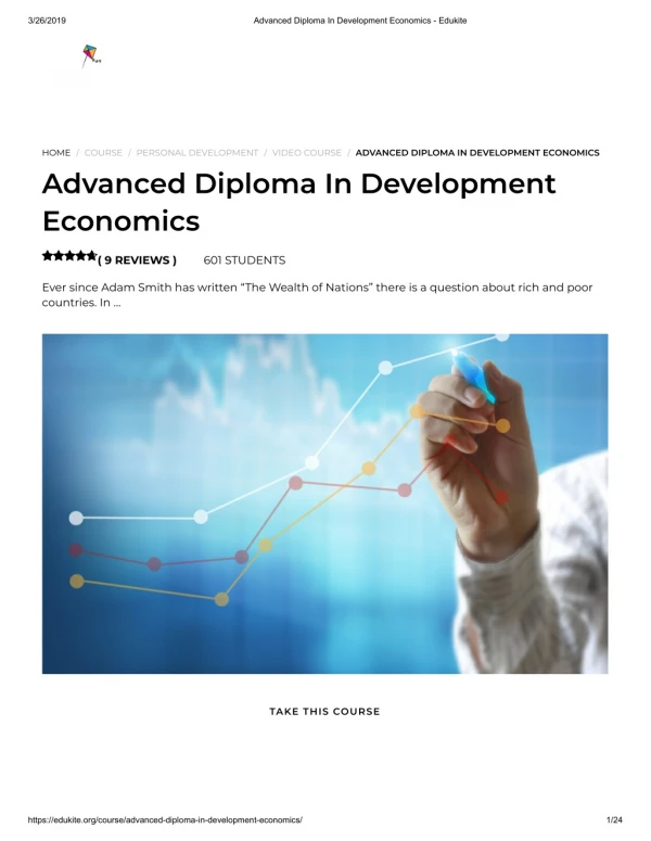 Advanced Diploma In Development Economics - Edukite