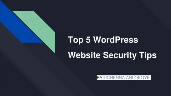 Top 5 WordPress Website Security Tips