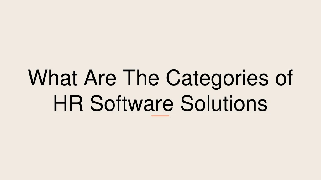 what are the categories of hr software solutions