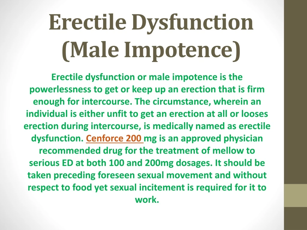erectile dysfunction male impotence