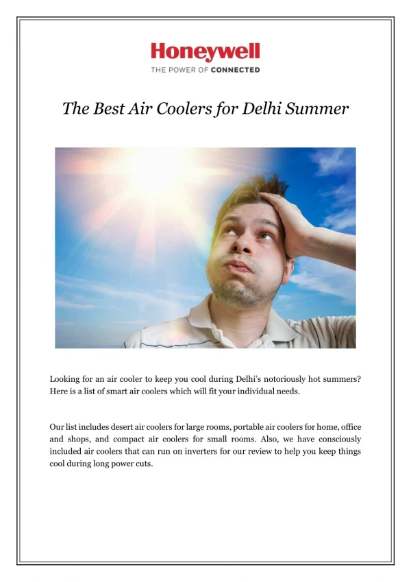 The Best Air Coolers for Delhi Summer