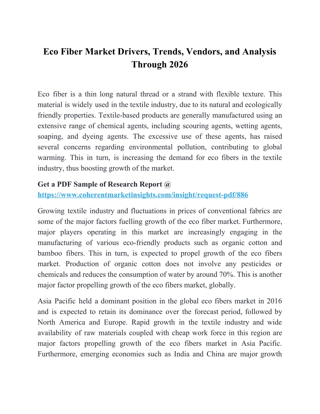 eco fiber market drivers trends vendors