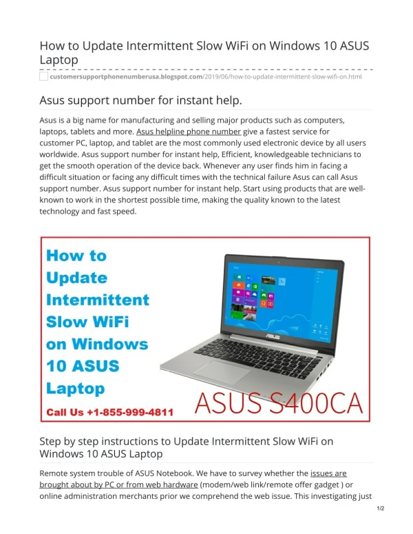 How to Update Intermittent Slow WiFi on Windows 10 ASUS Laptop