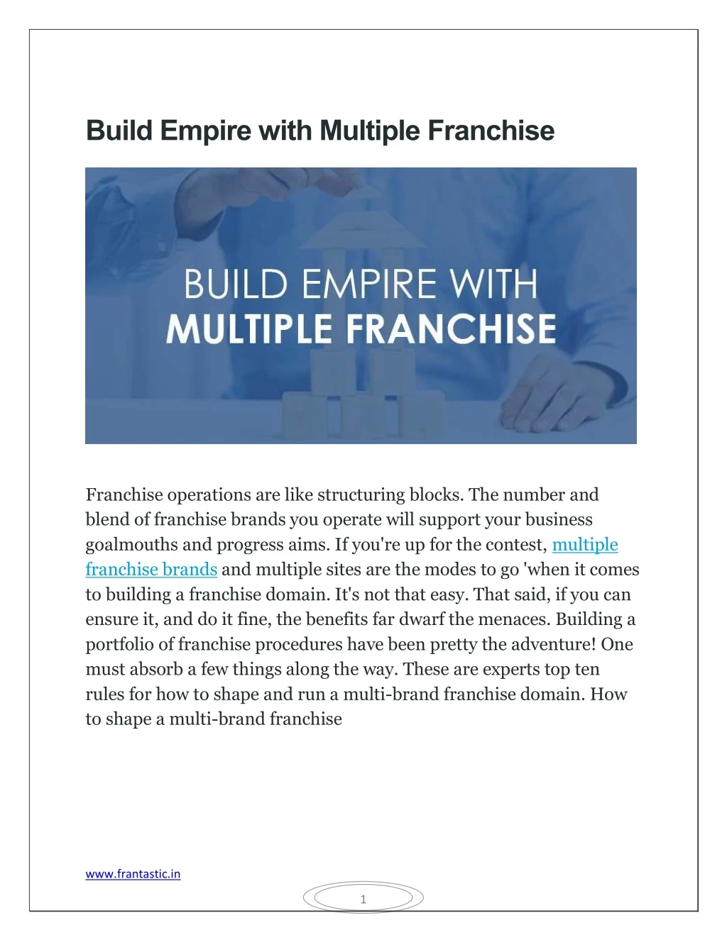build empire with multiple franchise