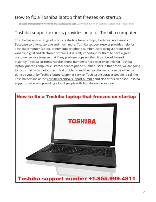 How to fix a Toshiba laptop that freezes on startup