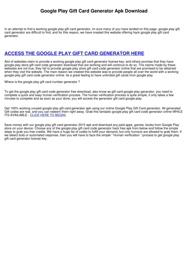 Google Play Gift Card Code Generator