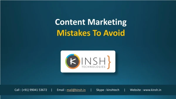 Content Marketing Mistakes To Avoid