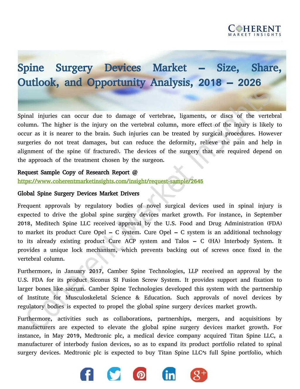 spine surgery devices market size share spine