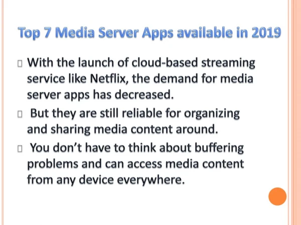 Top 7 Media Server Apps available in 2019