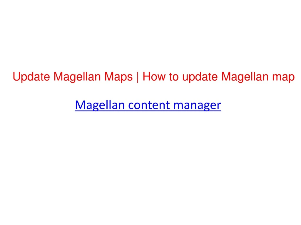 update magellan maps how to update magellan map