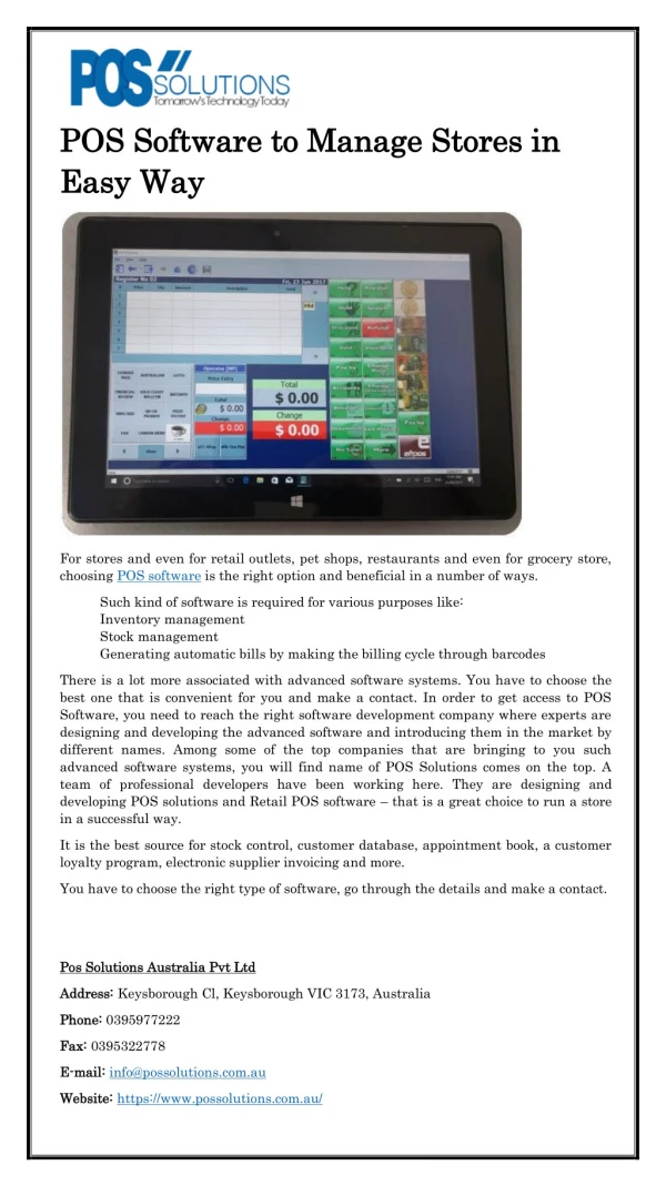 pos software to manage stores in pos software