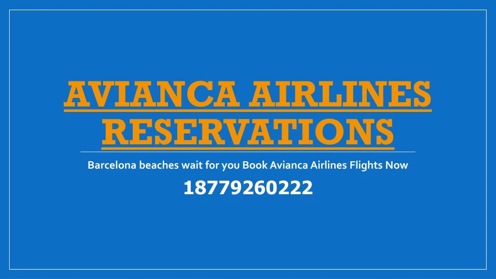 avianca airlines reservations